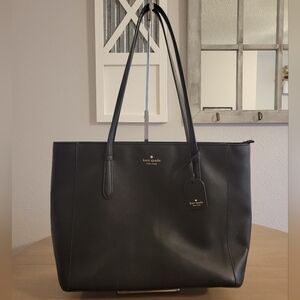 Kate Spade Black Leather Tote Bag